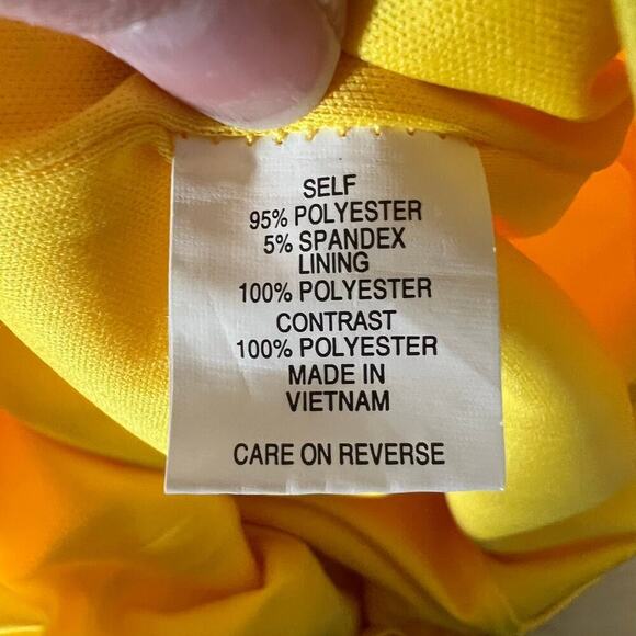 NY & Co. Women's Organza-Sleeve Sheath Dress in Yellow Magic Crepe Size Small - Picture 9 of 10